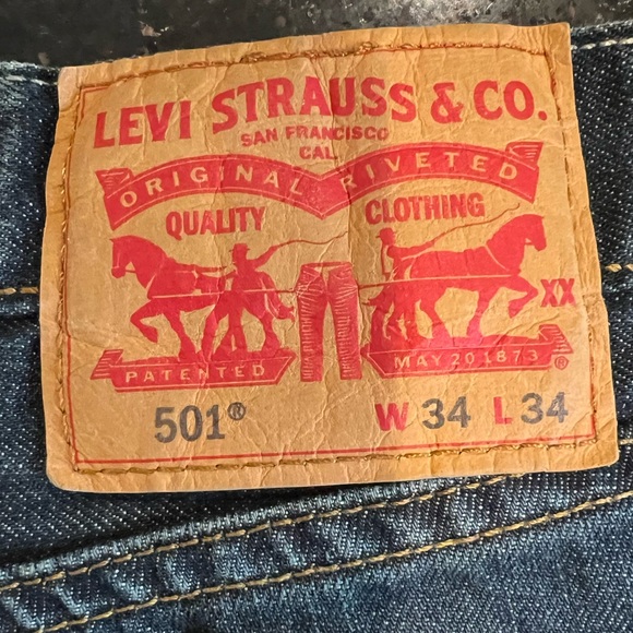 Levi’s 501 Original Fit Button Fly Jeans in Medium Stonewash 34X34 - Picture 9 of 16